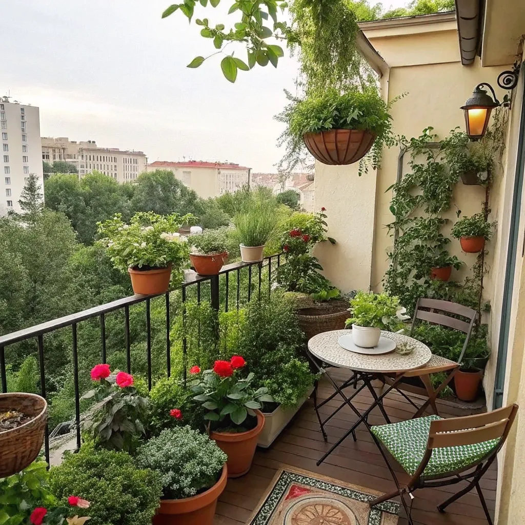 A beautiful balcony garden